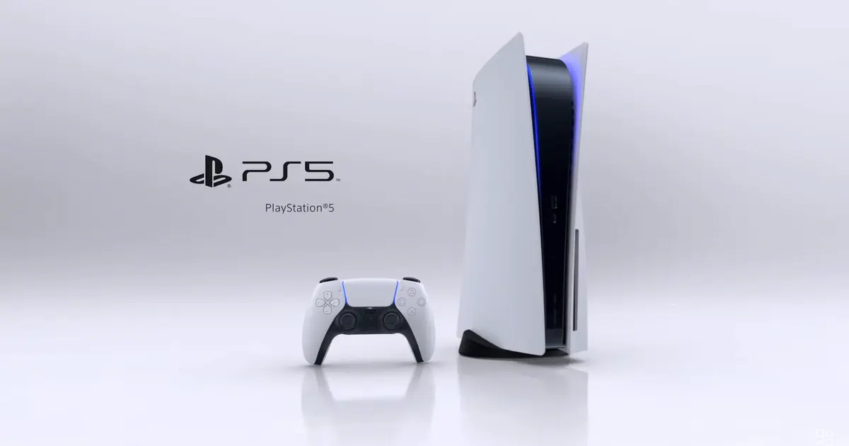 Image of a Sony PlayStation 5 on a white background