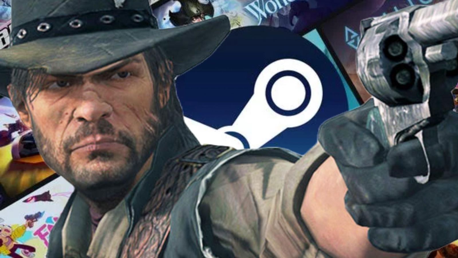 Red Dead Redemption PC John Marston on a Steam background 