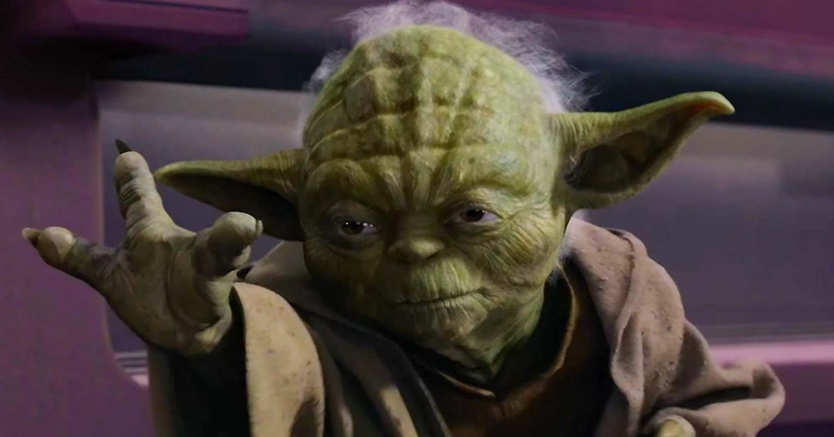 A picture of Yoda using The Force