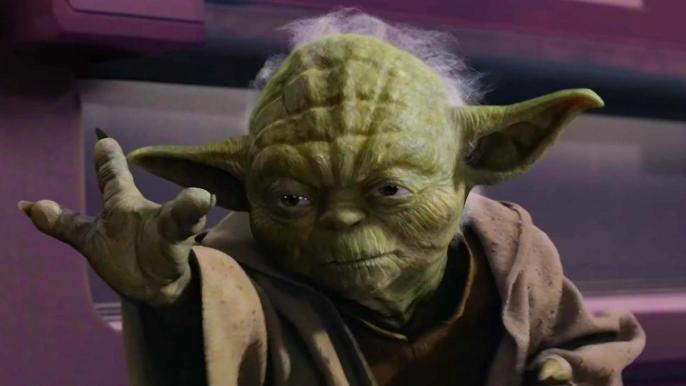 A picture of Yoda using The Force