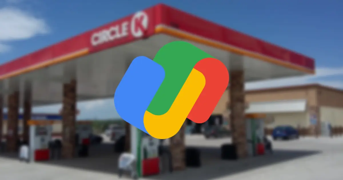 An image of the logo of Google Pay with a Circle K in the background