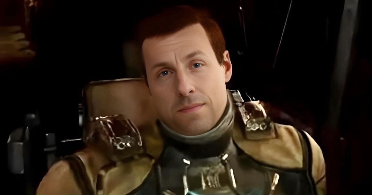 dead space remake isaac clarke looks like adam sandler a comedy icon wearing space armor