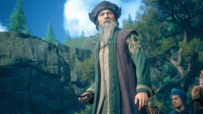 hogwarts legacy playstation dlc an old wizard man in robes