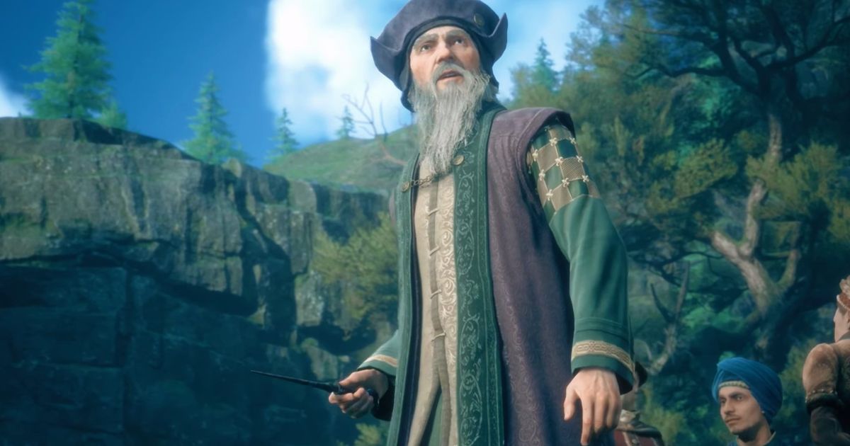 hogwarts legacy playstation dlc an old wizard man in robes