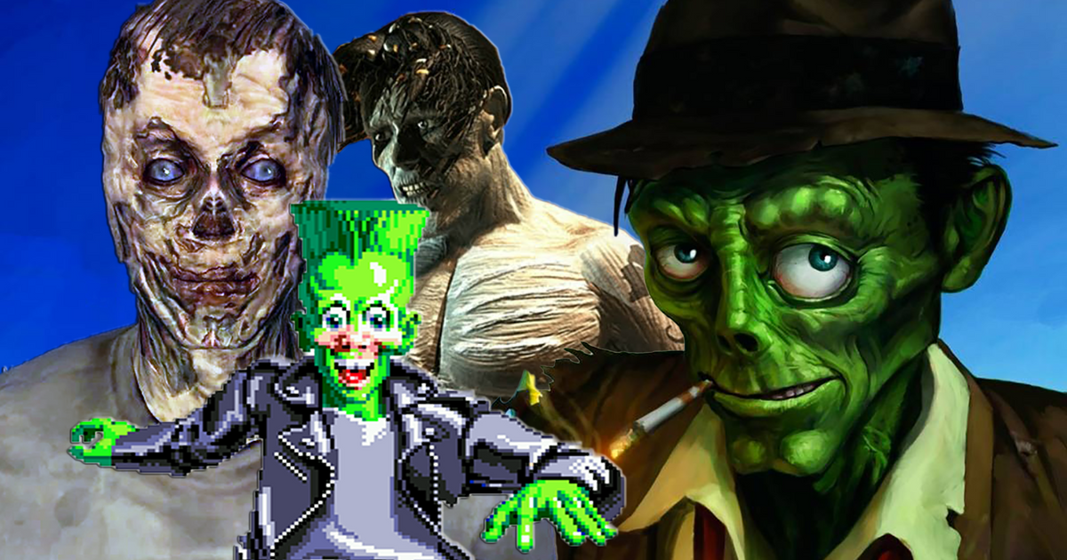 Video game zombies - Stubbs, Nameless One, Polterguy and Gus all together