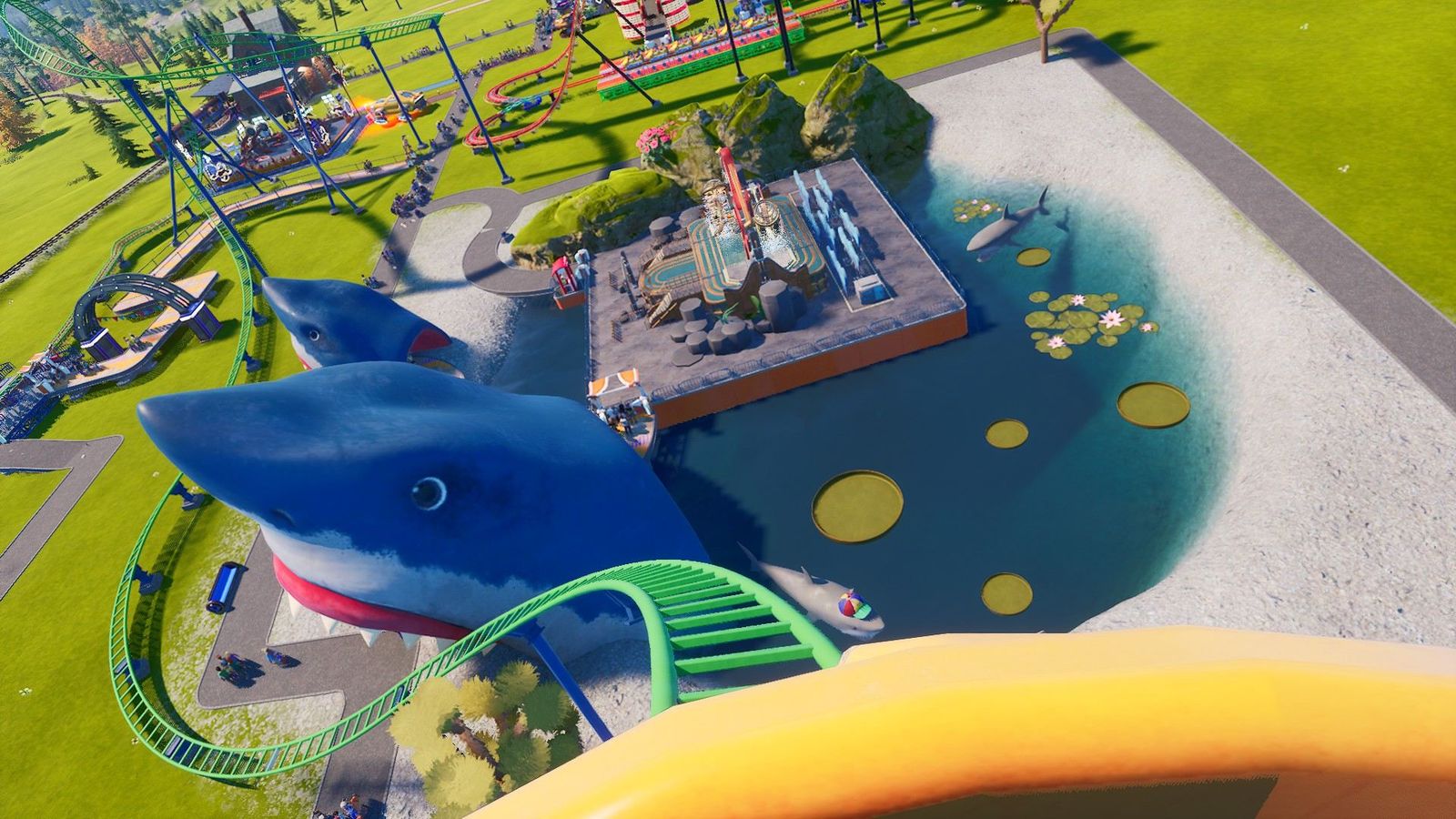 park beyond review - a first person rollercoaster ride through the mouth of a giant shark head