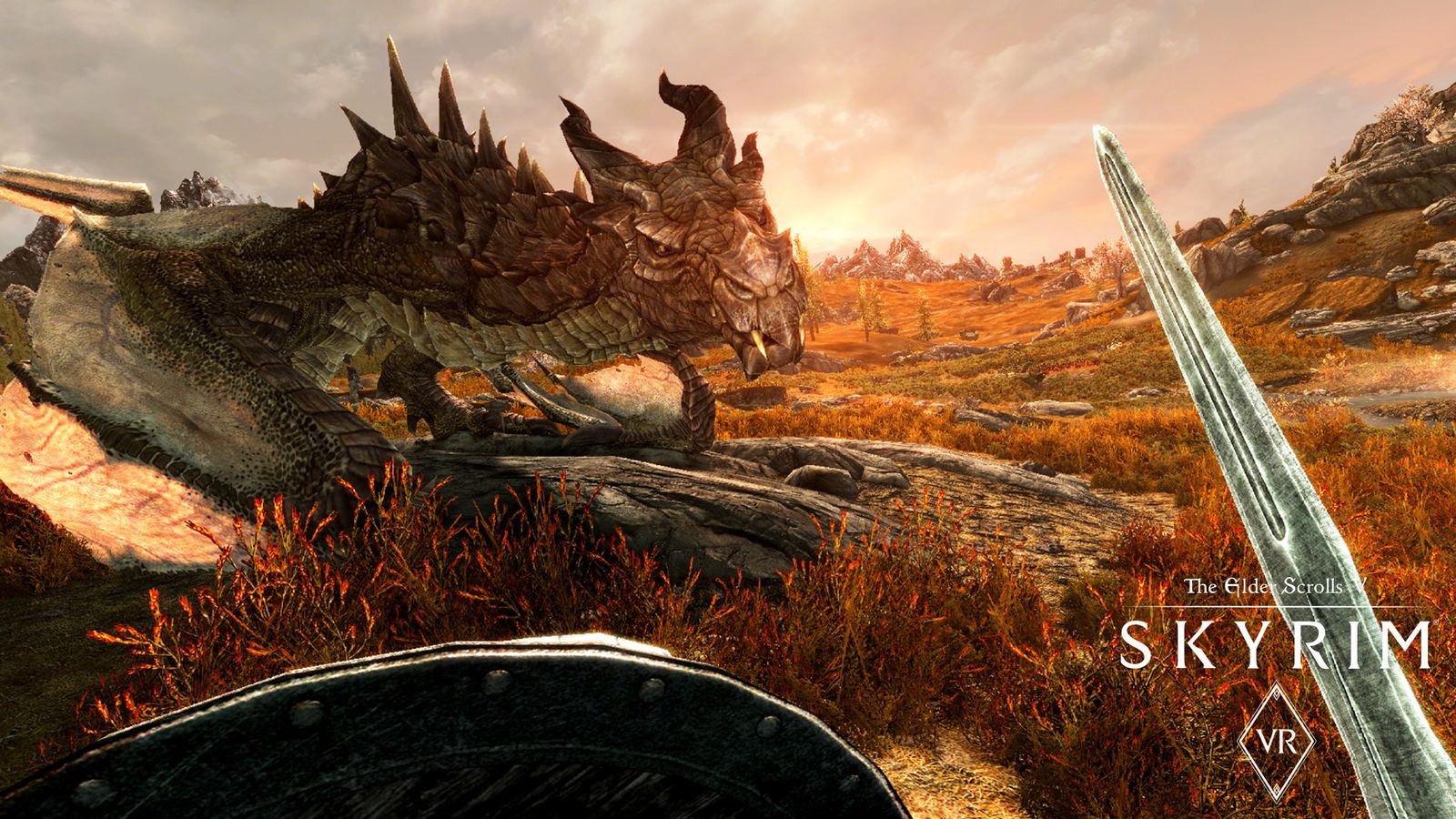 A dragon in front of you in Skyrim - best Oculus games