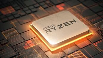 AMD Ryzen branded chip glowing orange in press image