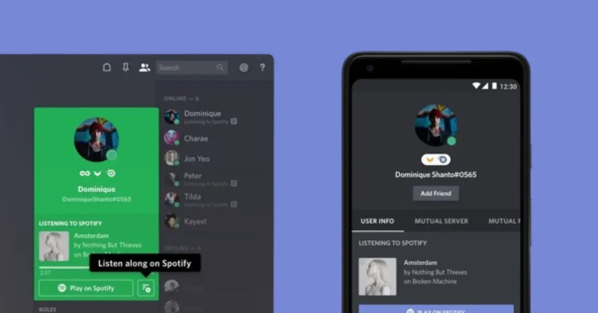 Discord Spotify Listen Along not working - An image of the Listen Along feature