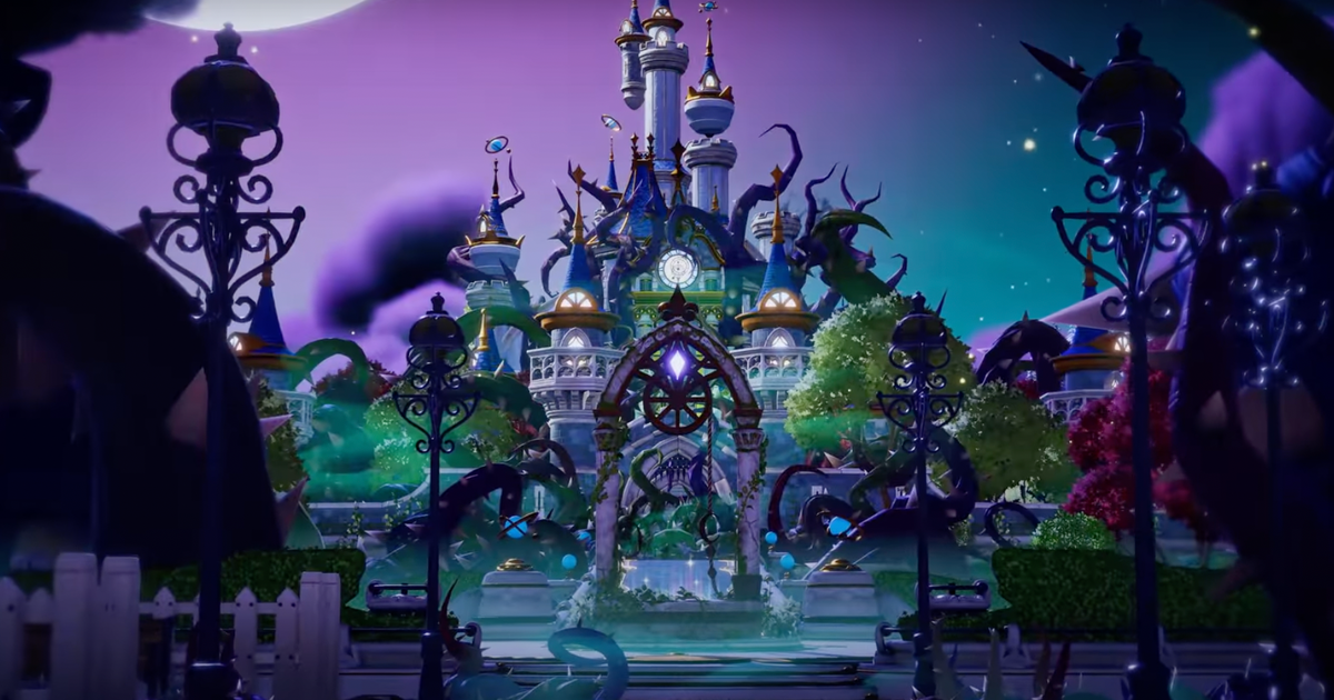 The Magic Kingdom, but covered in darkness - Dreamlight Valley time travel bug