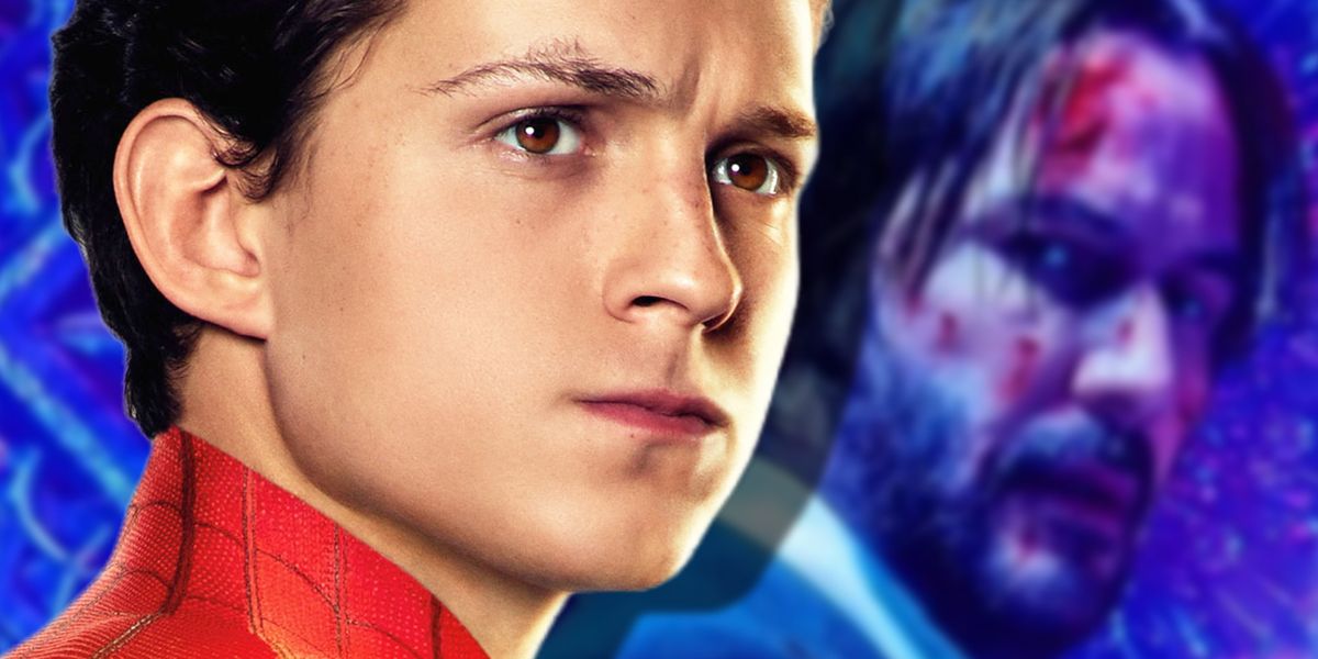Tom Holland Spider-Man 4 next to a picture of John Wick
