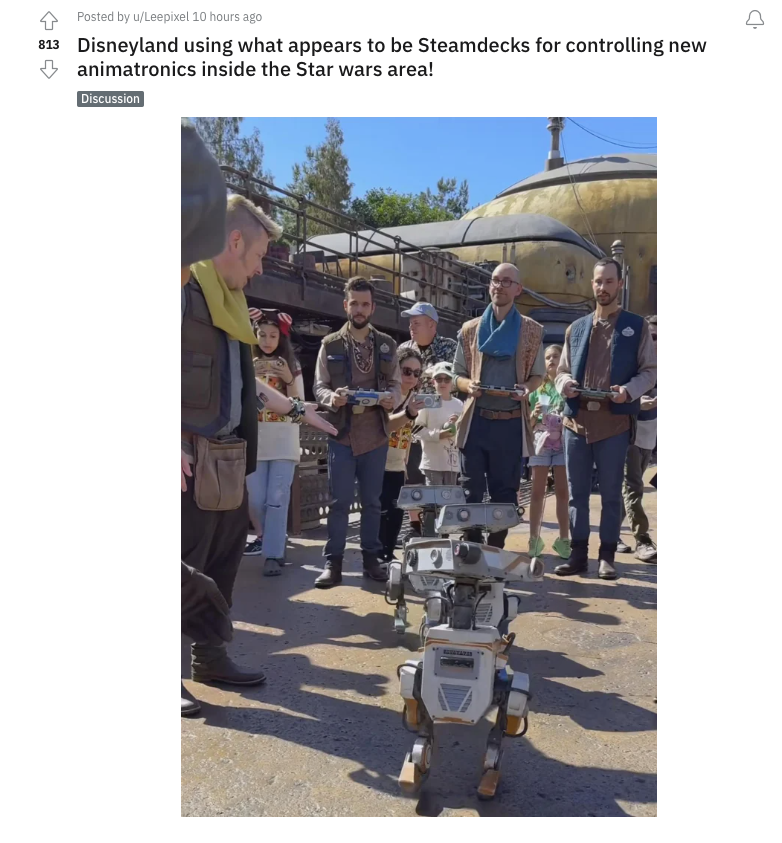 Reddit user shows off Steam Deck-controlled animatronics in Disneyland.