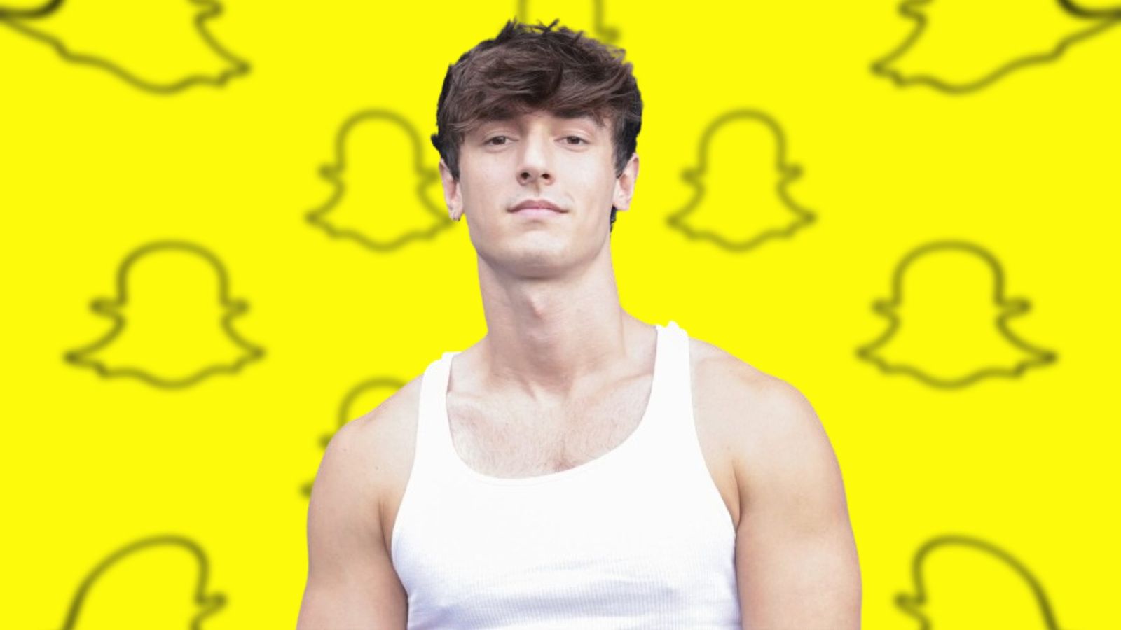 An image of Bryce Hall and Snapchat logos behind him