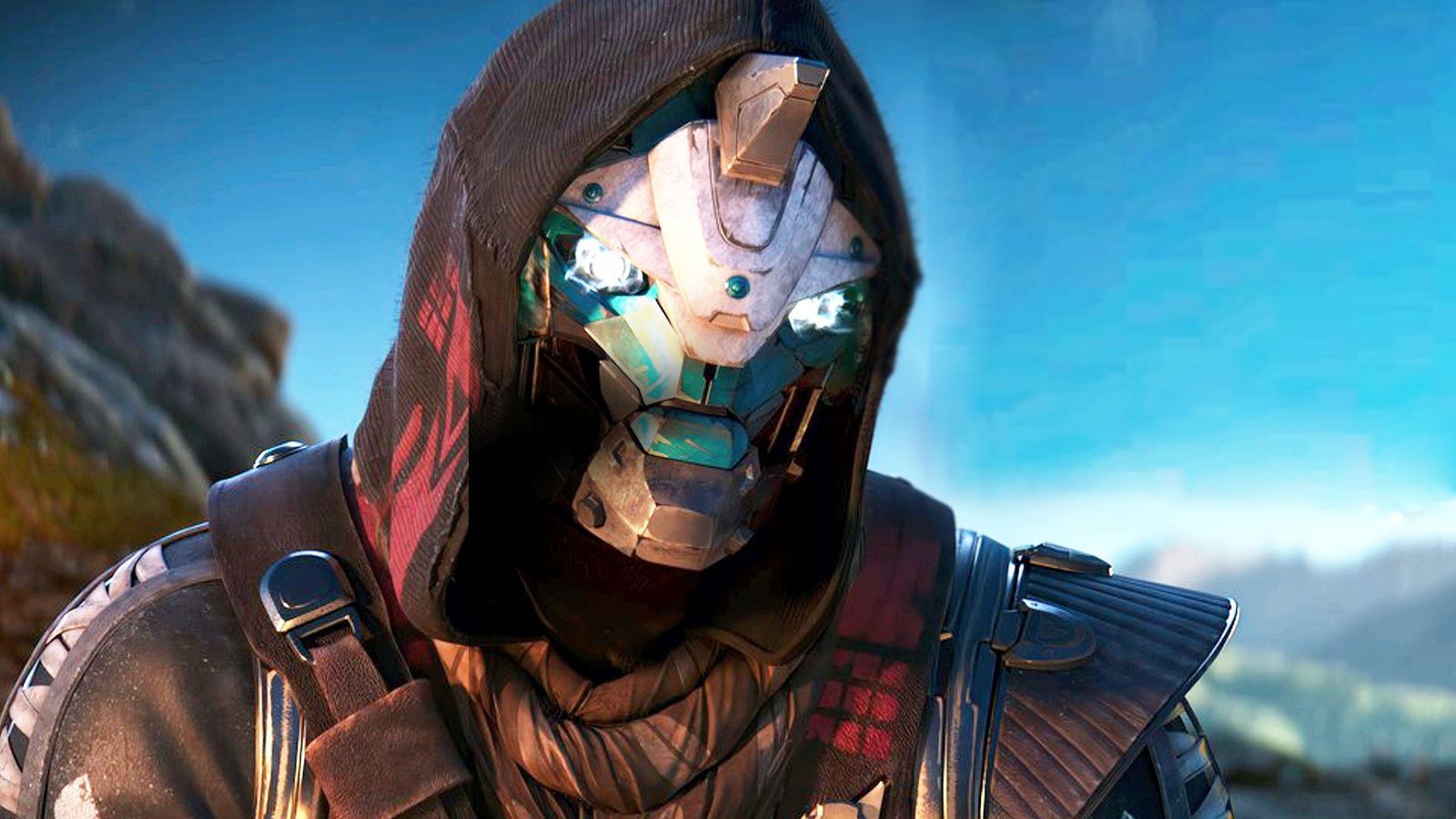 Destiny 2 offline play revealed - a portrait of Guardian Cayde-6 looking down focus 