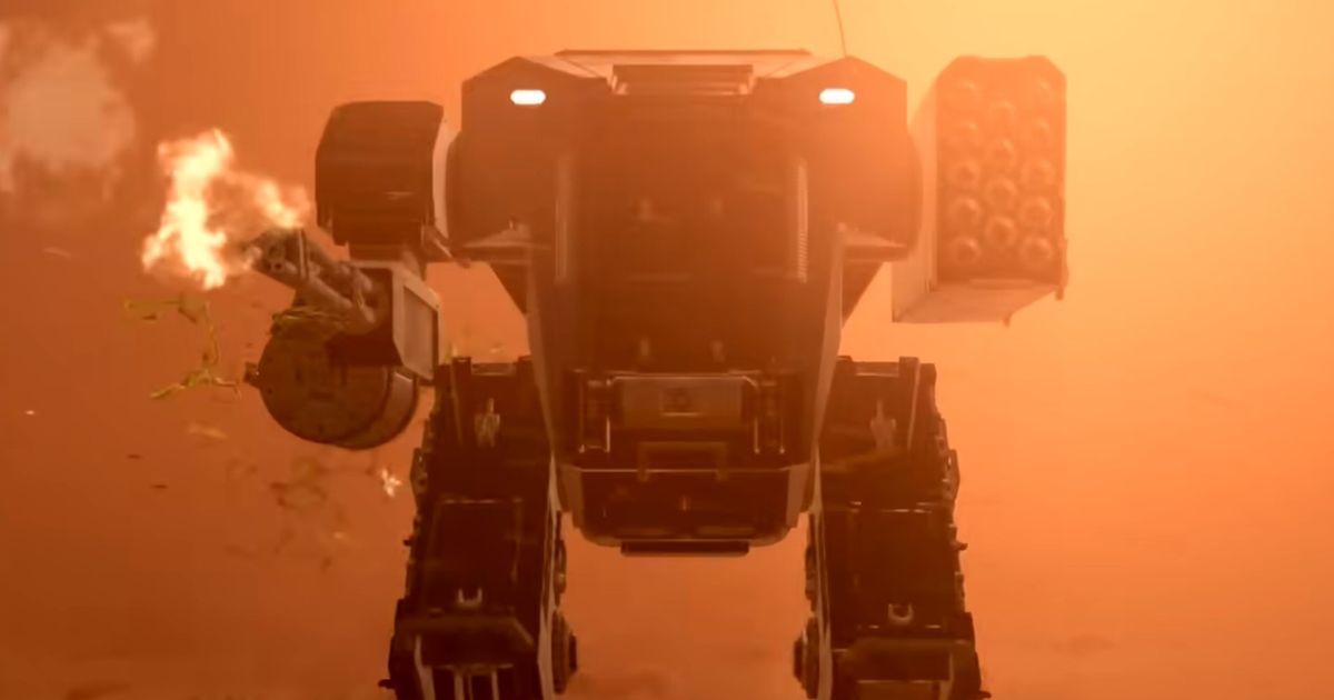 How to get mechs in Helldivers 2 - An image of a mech in HD2