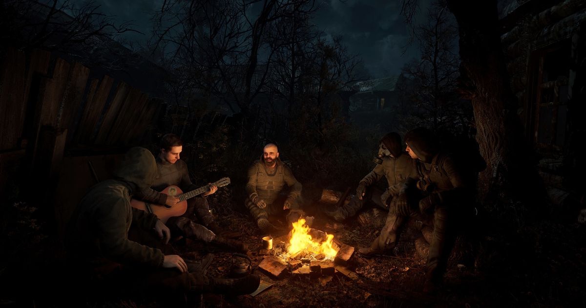 Cure sickness in DayZ - players around a campfire singing