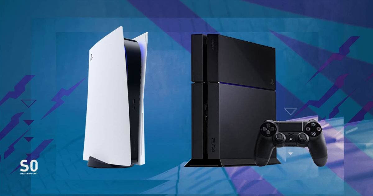 PS5 Game Share with PS4 - An image of a PS4 and a PS5