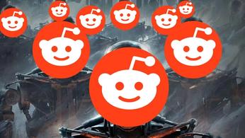 Reddit logos plastered over various robots from Terminator franchise