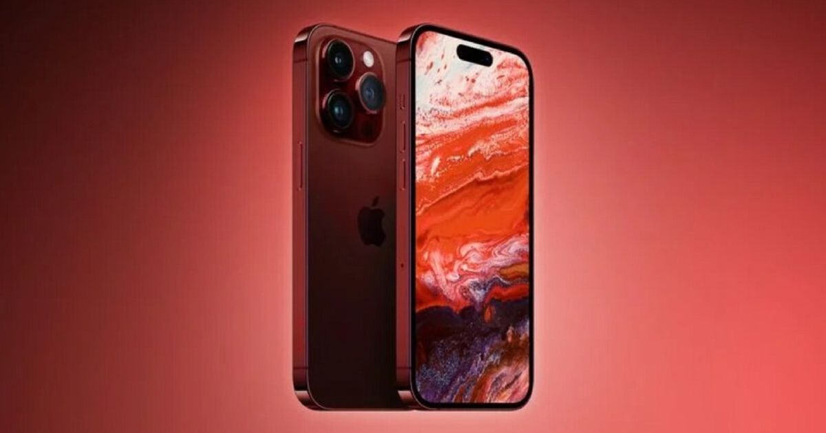 iPhone 15 Pro Max release date - iPhone Pro Max on red background