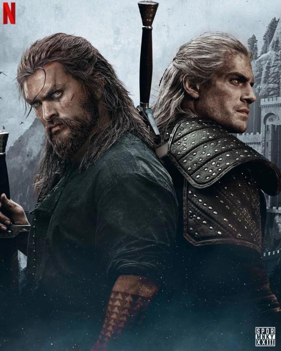 This epic fan art imagines Momoa and Cavill back to back, which isn't super-likely to happen on screen.