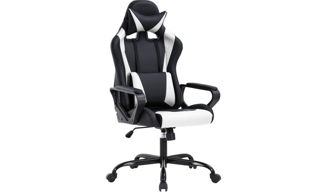 BestOffice Gaming Chair product image of a black chair with white trim.