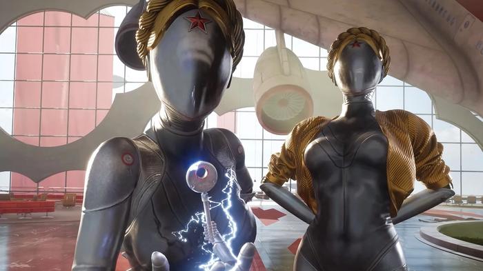Atomic Heart system requirements soviet robot women with a key