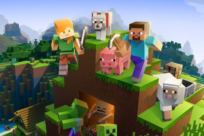 Minecraft error code 0x87e5003a characters on a mountaintop