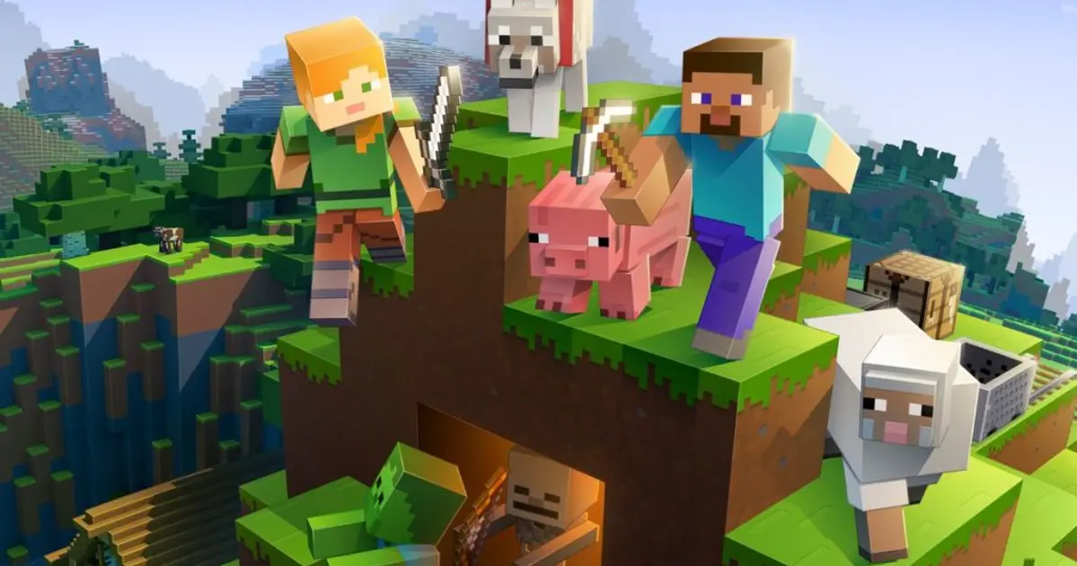 Minecraft error code 0x87e5003a characters on a mountaintop