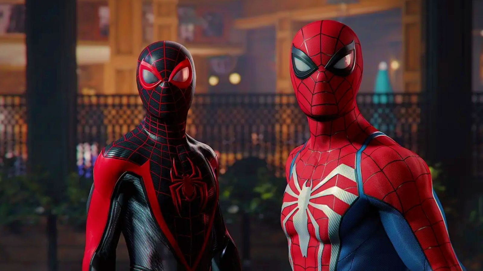 Spider-Man 2 - two spider-men looking at the camera