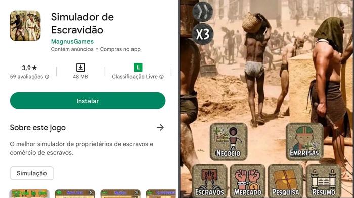 Brazilian Slavery Simulator game removed by Google screenshot from the game