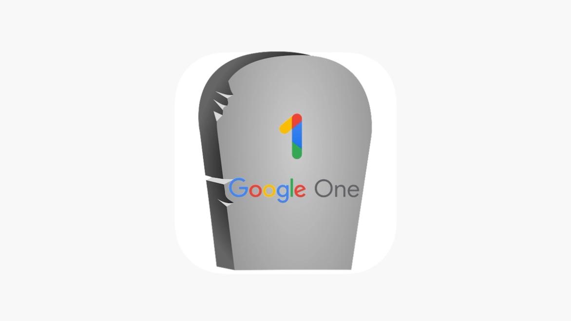 Google One logo on a graveyard to signify Google One VPN shutting down