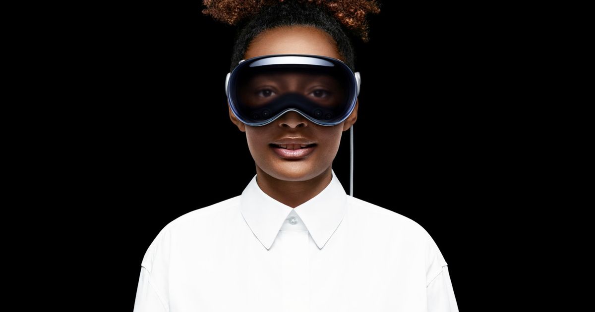 Can you see through the Apple Vision Pro? - An image of a person wearing an Apple Vision Pro