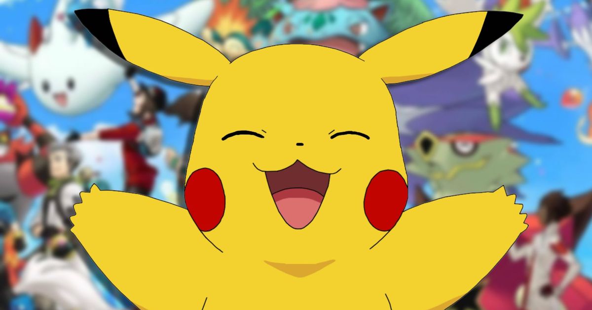 An image of pikachu on a background of a Pokémon spin-off game