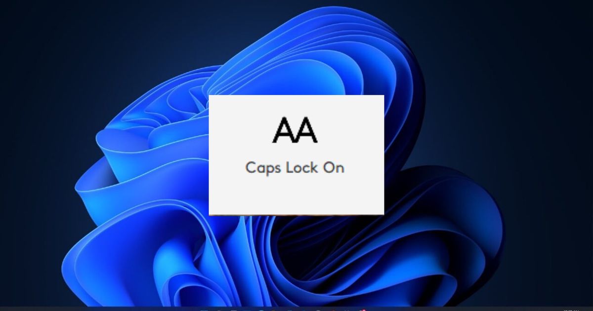 An image of the on-screen Caps Lock indicator Windows 11 - turn off