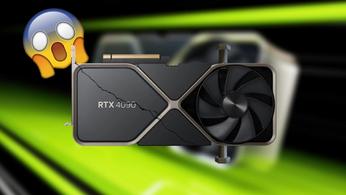 Nvidia RTX 4090 with bolts and cracks on it with a gasping emoji behind it