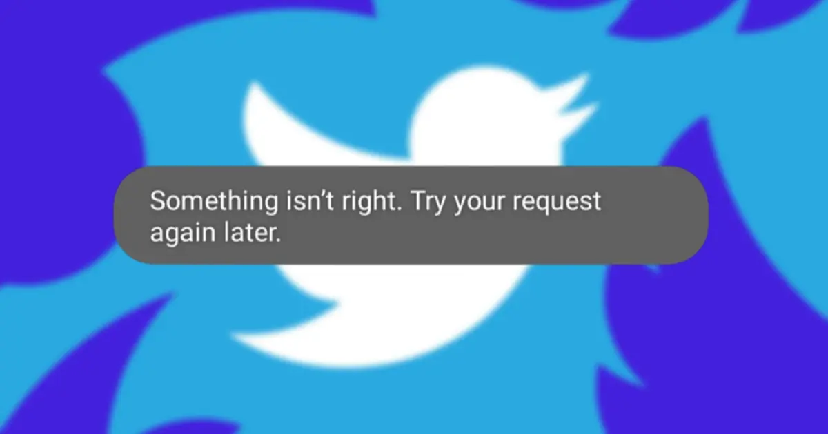 An image of the Twitter can't log in error message