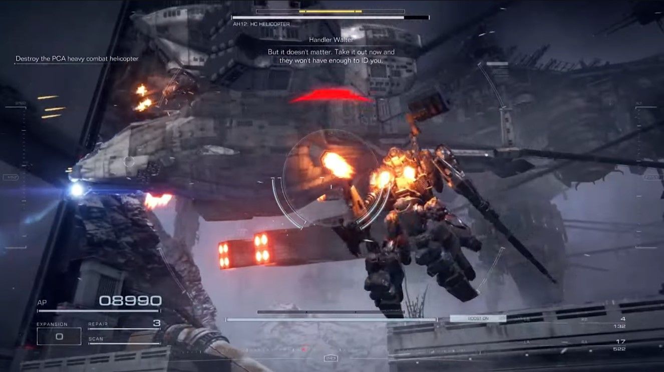 Armored Core 6 first boss - going under the belly