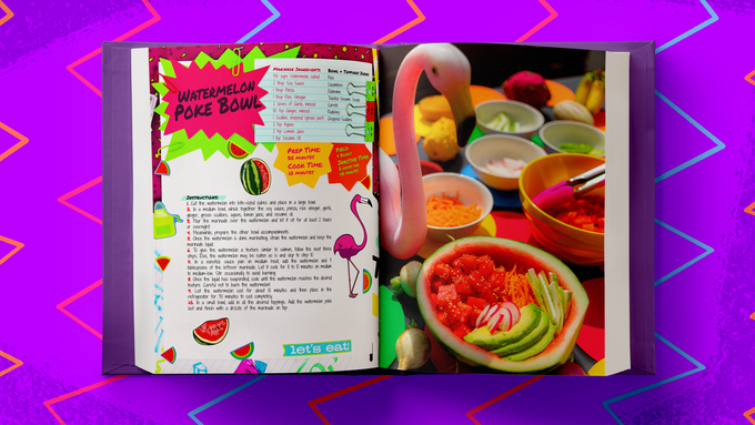 Watermelon Poke Bowl - one of the many colourful recipes you'll find in the book!
