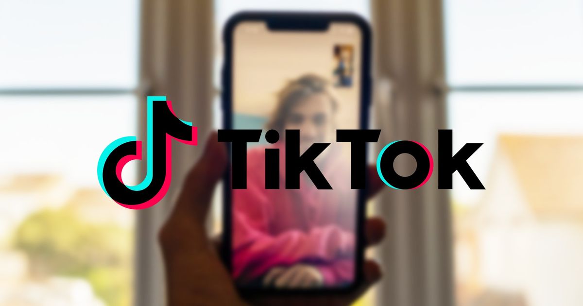 How to search on TikTok while on FaceTime - An image of a person facetiming with a TikTok logo on the foreground