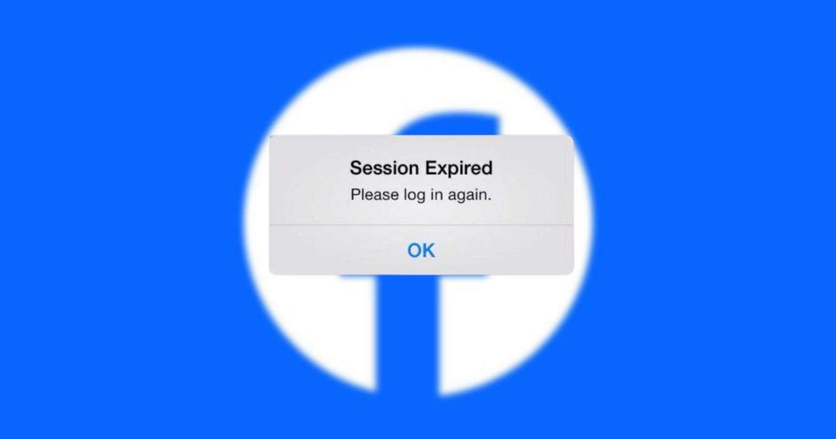 An image of the Facebook "Session Expired" error