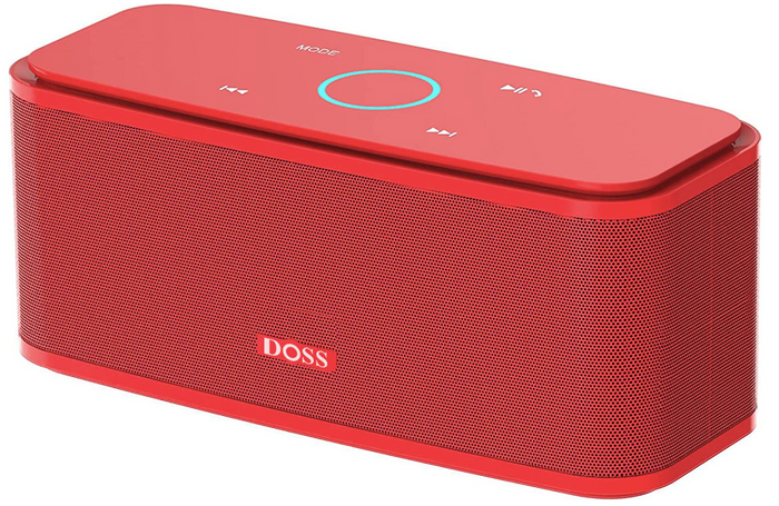 Best budget Bluetooth speaker - DOSS red rectangular speaker