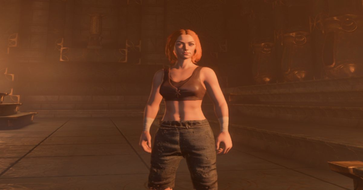 Enshrouded "No compatible graphics device found" error - An image of a female character standing in the game