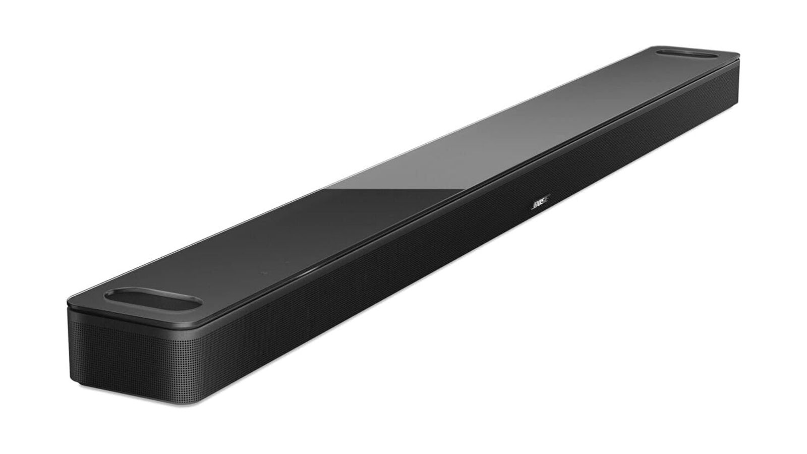 Bose Soundbar 900 product image of a long, flat, black soundbar.