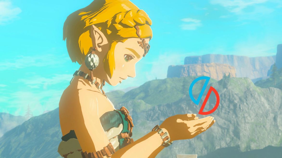 Zelda holding the Yuzu logo in Tears of the Kingdom