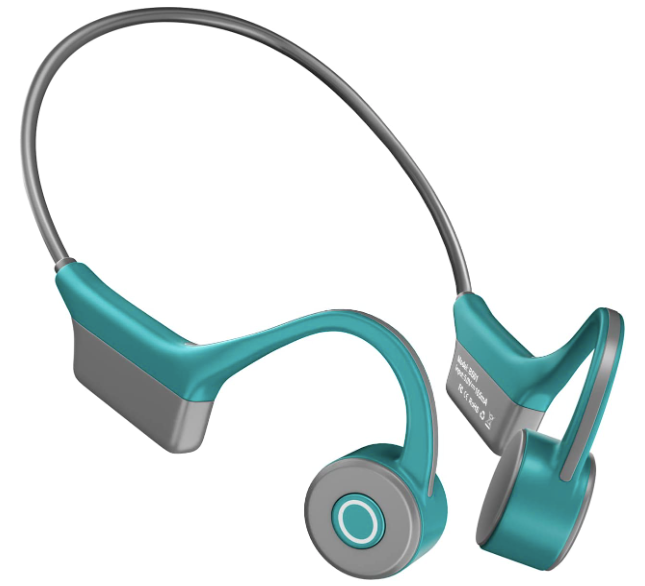 Best bone conduction headphones - WANFEI product image of thin blue-grey wrap-around headphones