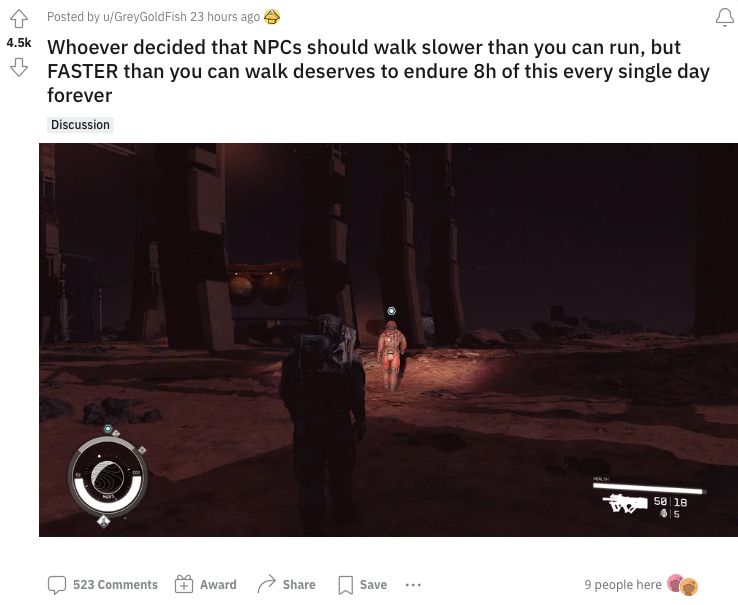 Starfield NPCs walking speed is infuriating players