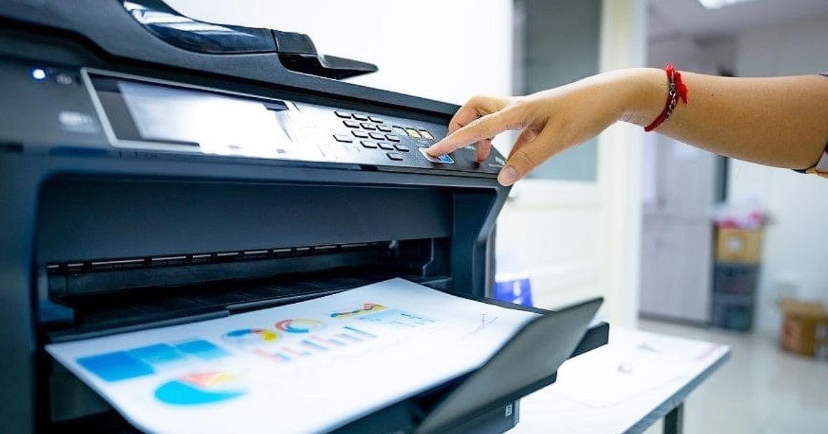 A printer in use