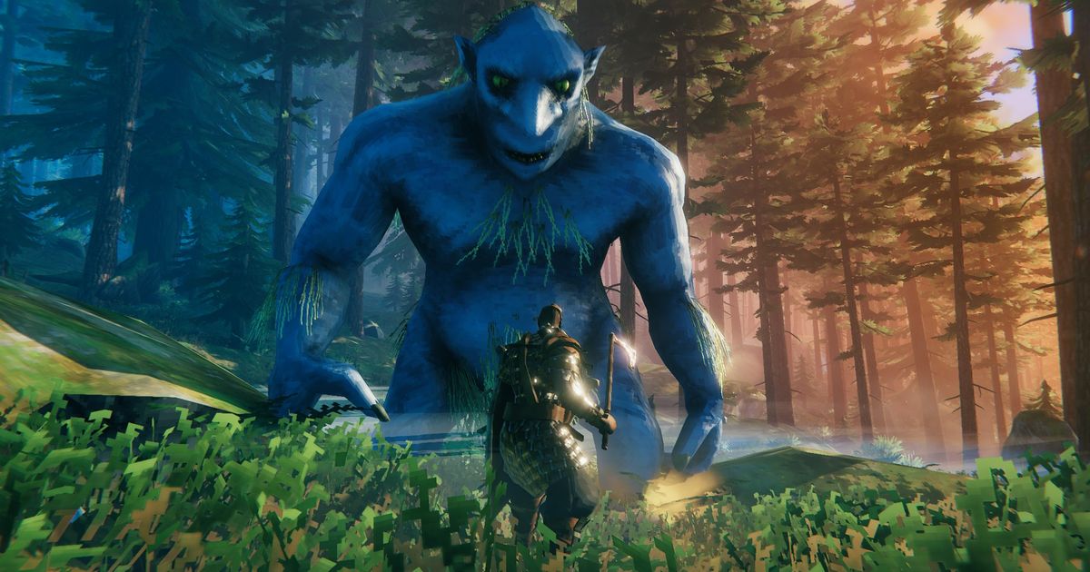 Valheim console commands and cheats - An image of a blue troll in the game