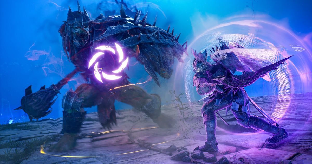 Character attacking a boss-like enemy in Throne and Liberty screenshot