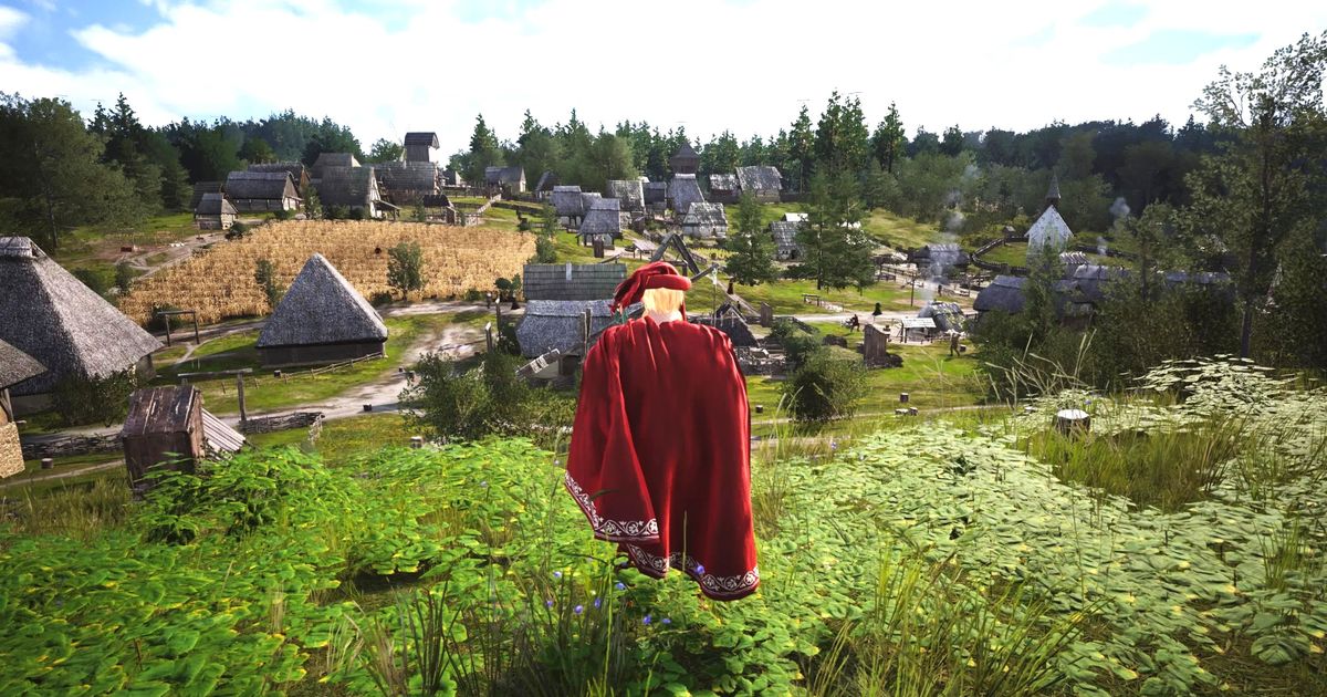 Manor Lords player looking at settlement